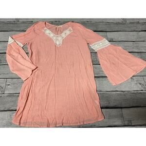 Indigo Soul Apricot Pink Blouse Tunic Size Large